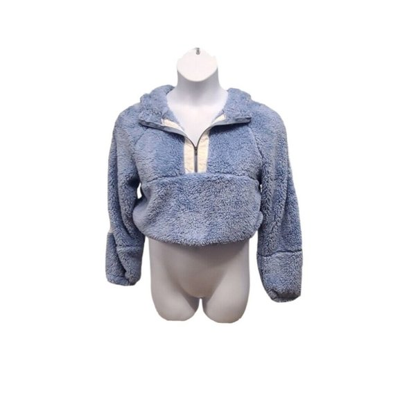 BP. Plush Fleece Hoodie Womens Medium Cropped Quarter Zip Pullover - Picture 4 of 7